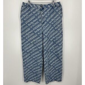 Huf Jeans Men's Size L Blue Wide Leg Baggy Skater Streetwear Y2K